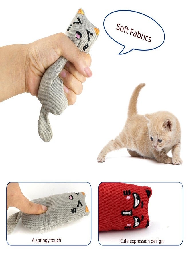 yuntop Soft Indoor Cat Toys Self Play Interactive Pillows Catnip Filled 5PCS Plush Kitten Teething Set Cute Kitty Chew Bite Resistant Cartoon Mouse Pet Supplies Gifts - Image 3