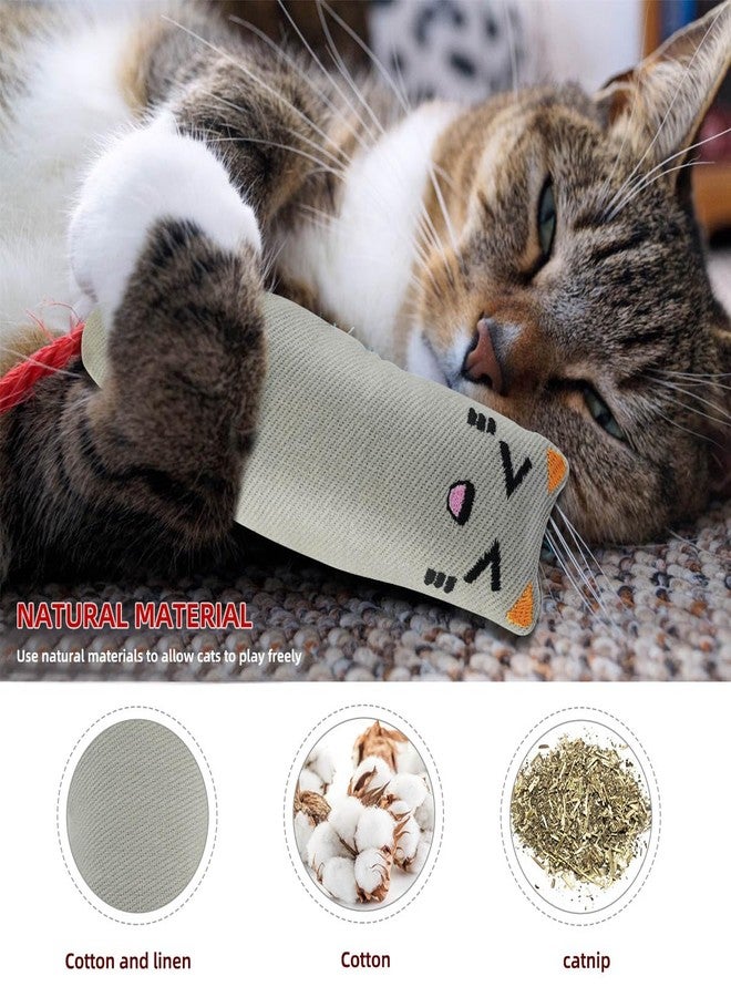 yuntop Soft Indoor Cat Toys Self Play Interactive Pillows Catnip Filled 5PCS Plush Kitten Teething Set Cute Kitty Chew Bite Resistant Cartoon Mouse Pet Supplies Gifts - Image 5