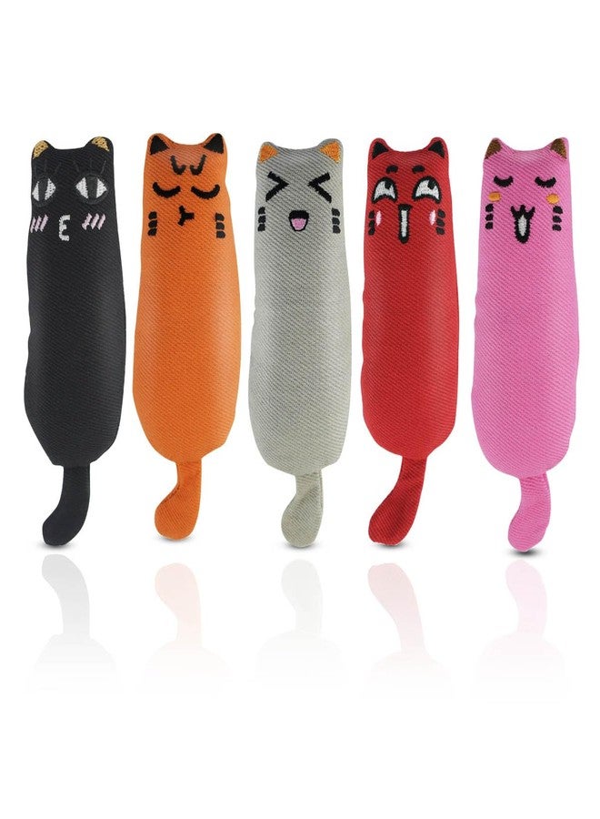 yuntop Soft Indoor Cat Toys Self Play Interactive Pillows Catnip Filled 5PCS Plush Kitten Teething Set Cute Kitty Chew Bite Resistant Cartoon Mouse Pet Supplies Gifts - Image 1