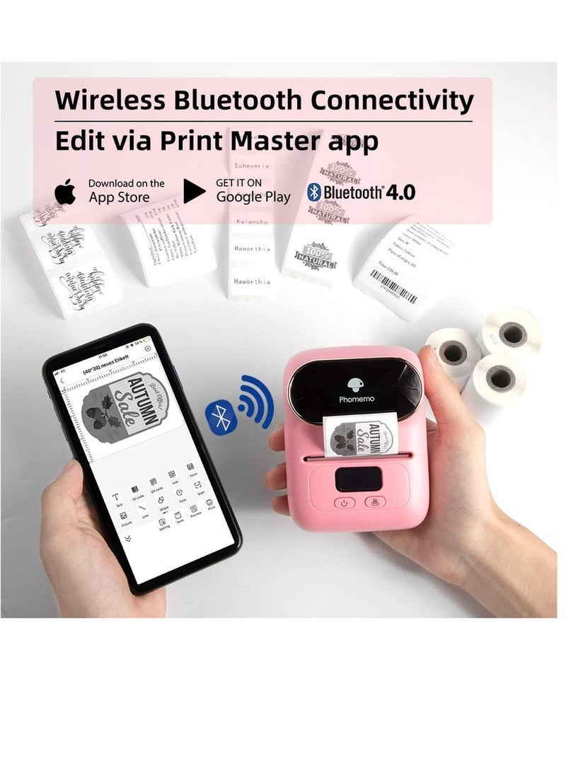 phomemo M110 Portable Bluetooth Label Maker Machine – Thermal Sticker & Barcode Printer for Retail, Jewelry, Clothing, and Mailing – Compatible with iOS & Android – Supports Arabic & English Text – Wireless, Compact & Ink-Free Printing Solution - Image 2