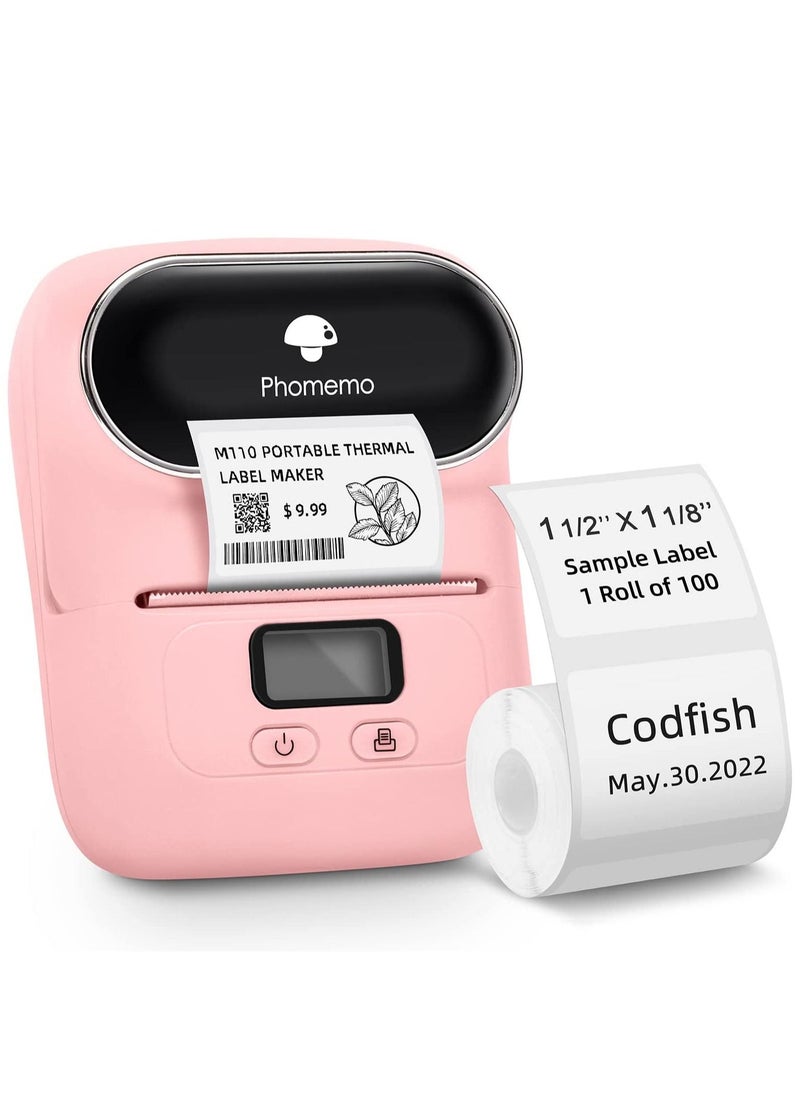 phomemo M110 Portable Bluetooth Label Maker Machine – Thermal Sticker & Barcode Printer for Retail, Jewelry, Clothing, and Mailing – Compatible with iOS & Android – Supports Arabic & English Text – Wireless, Compact & Ink-Free Printing Solution - Image 1