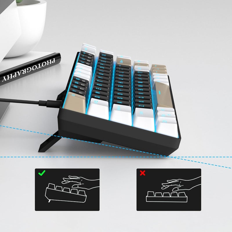 مايجغي - لوحة مفاتيح ميكانيكية محمولة بنسبة 60% MK-Box مع إضاءة خلفية LED، 68 مفتاحًا، مفتاح قهوة، للألعاب والمكتب، متوافقة مع Windows و Mac و Linux - Image 4