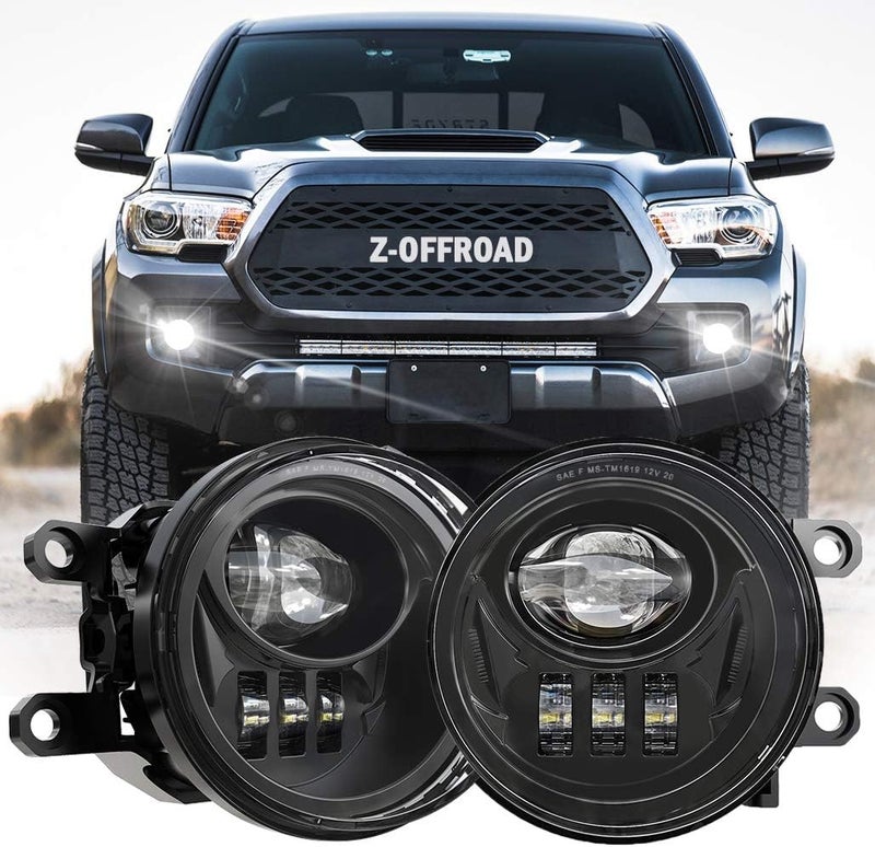Z-OFFROAD New LED Fog Lights Driving Lamps Assembly Replacement for 2016-2022 Tacoma 2009-2013 Camry Corolla 2014-2022 4Runner 2014-2019 Tundra Truck, Driver and Passenger Side- Black - Image 1
