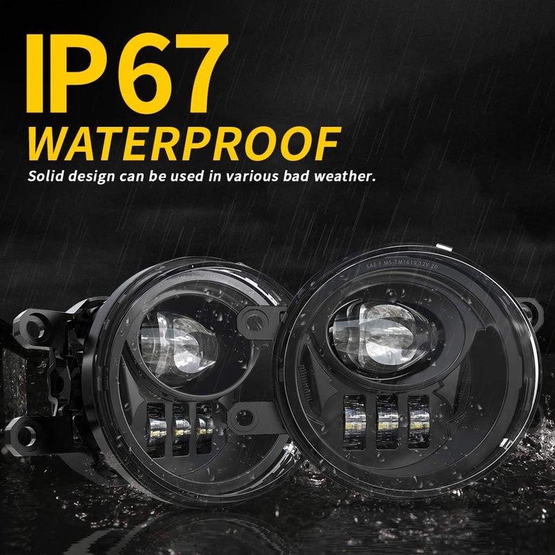 Z-OFFROAD New LED Fog Lights Driving Lamps Assembly Replacement for 2016-2022 Tacoma 2009-2013 Camry Corolla 2014-2022 4Runner 2014-2019 Tundra Truck, Driver and Passenger Side- Black - Image 4