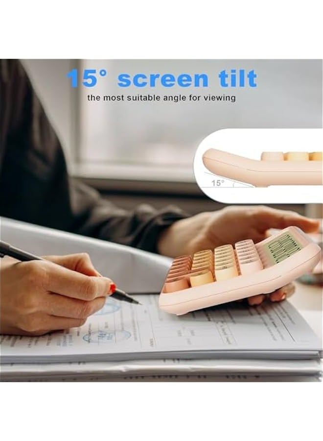 Generic Gradient Pink 12-Digit Large LCD Mechanical Office Calculator with Decklit Battery, Easy Press ons, Tilted Screen, Ideal for Kids and Desktop Use  - Image 5