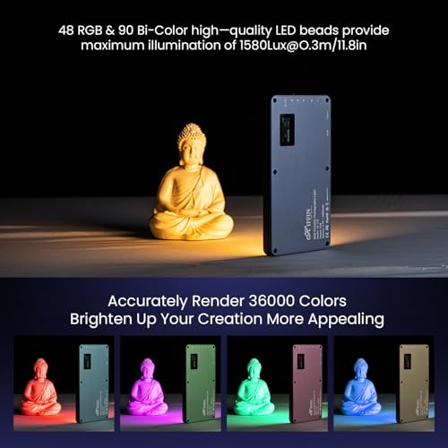 HIFFIN HF-135 Portable Pocket RGB LED Video Light with 24 Lighting Effect Modes, 4000 mAh Inbuilt Battery, 2500K-9000K Full Color - Ideal for Photography, and Product Photography - Image 3
