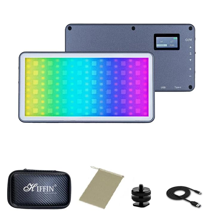 HIFFIN HF-135 Portable Pocket RGB LED Video Light with 24 Lighting Effect Modes, 4000 mAh Inbuilt Battery, 2500K-9000K Full Color - Ideal for Photography, and Product Photography - Image 1