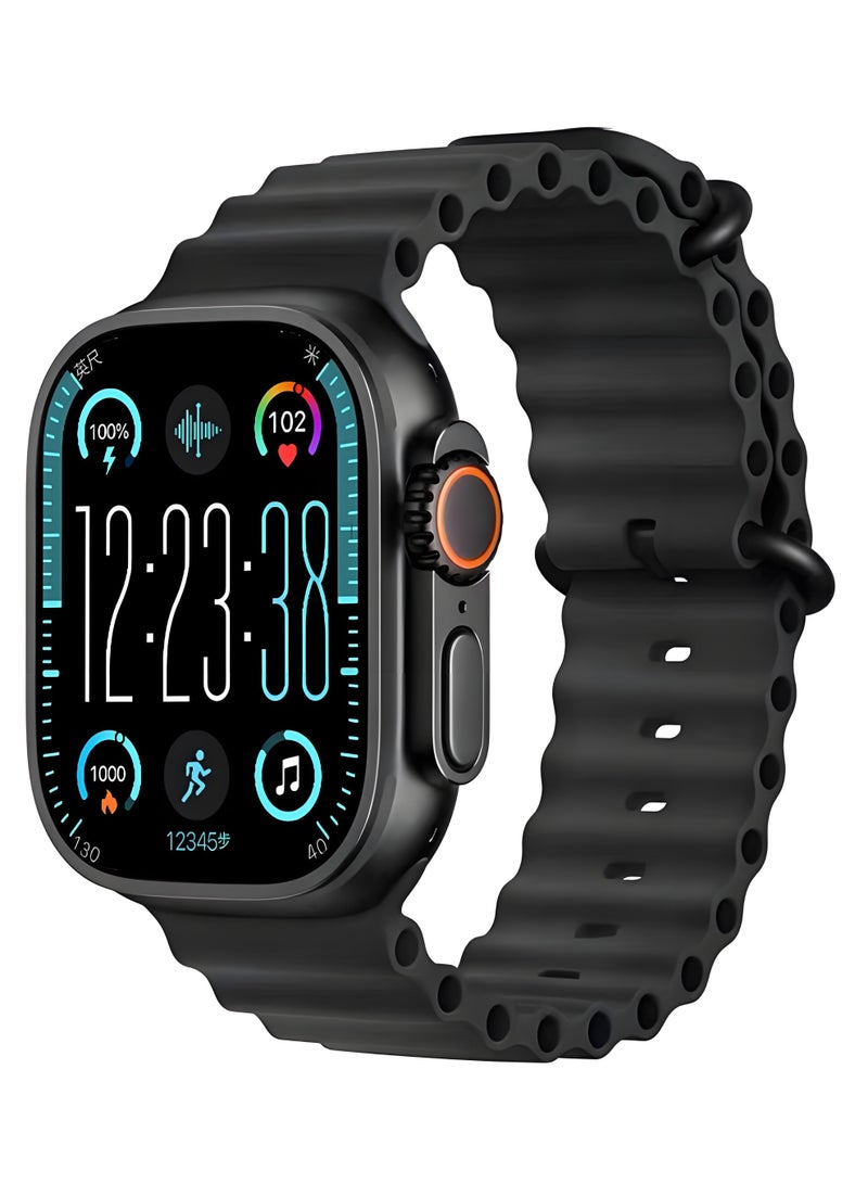 Smart Watch T500ULTRA，Business Smartwatch，Waterproof Fitness Watch，Bluetooth Calling，Compatible with Androd and IOS，IPS Display，Heart Rate Moitoring，Black - Image 1