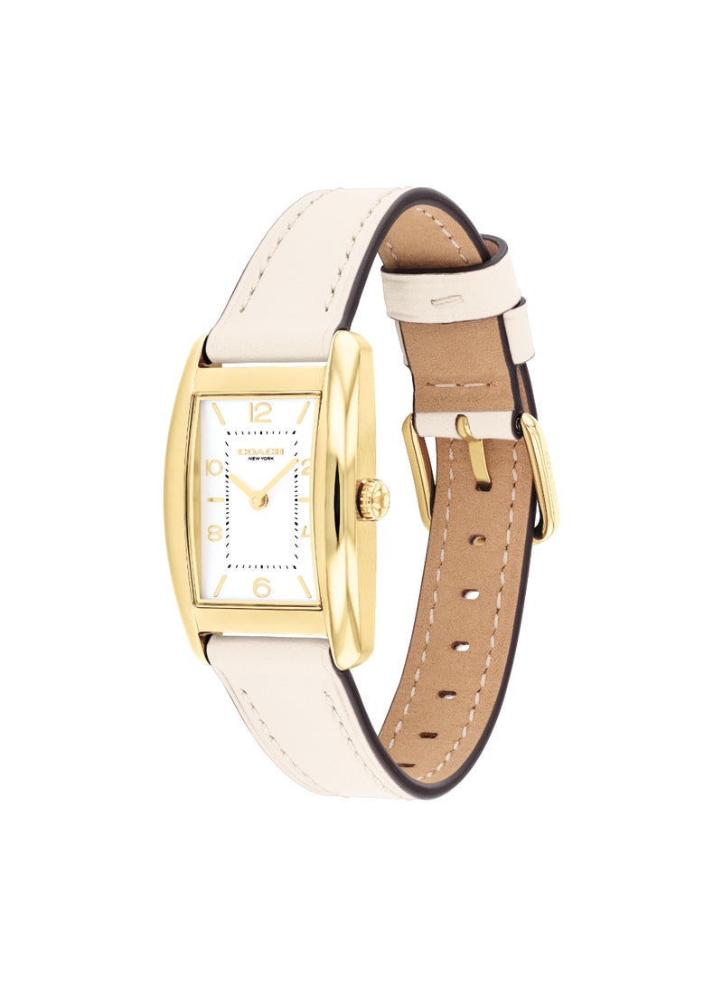COACH ساعة نسائية مستطيلة أنالوج بعلبة بيضاء - 14504314 - Image 2