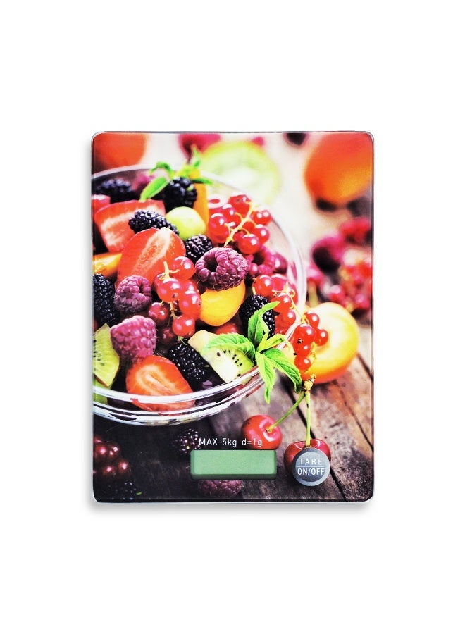 Digital kitchen scale with a modern fruit design, Mixed shapes a stylish and accurate device, ideal for anyone who cares about healthy nutrition or loves cooking with precision, a clear digital screen to display the weight, a TARE button to weigh ingredients without counting the weight of the bowl, an ideal tool for dieters to calculate food quantities, suitable for homes, restaurants, or even as a special gift for kitchen lovers  - Image 3