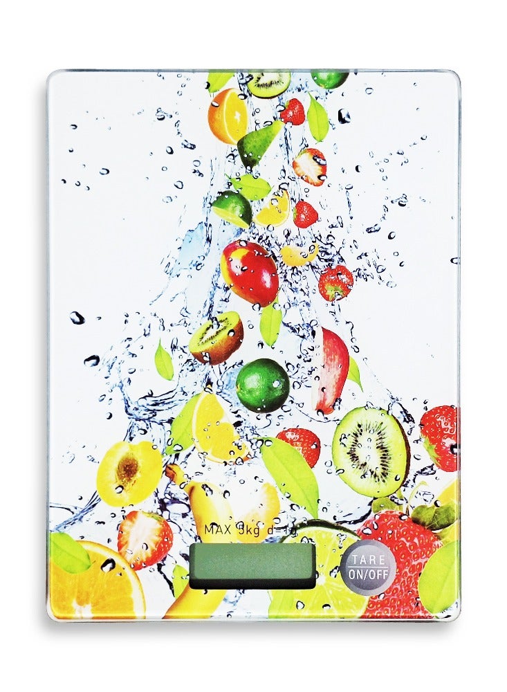 Digital kitchen scale with a modern fruit design, Mixed shapes a stylish and accurate device, ideal for anyone who cares about healthy nutrition or loves cooking with precision, a clear digital screen to display the weight, a TARE button to weigh ingredients without counting the weight of the bowl, an ideal tool for dieters to calculate food quantities, suitable for homes, restaurants, or even as a special gift for kitchen lovers  - Image 1