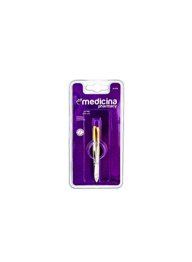 Beautytime ملقط ثلاثي X Pl124 - طرف مطلي بالذهب