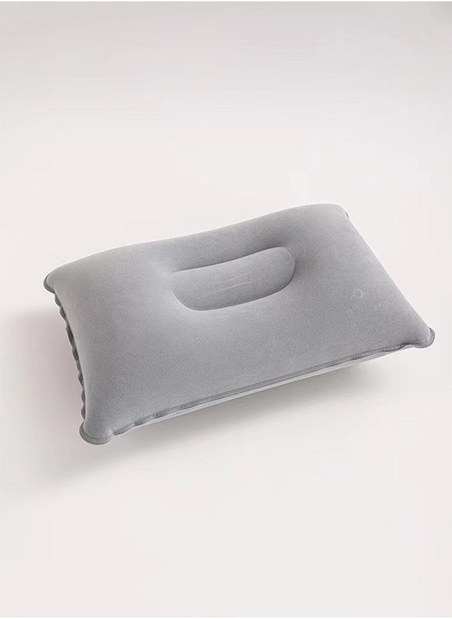Generic Camping Travel Pillow Squared Flocked Fabric Air Pillow Portable Compact Air Pillow Flocked Fabric Backpacking Pillow  - Image 4