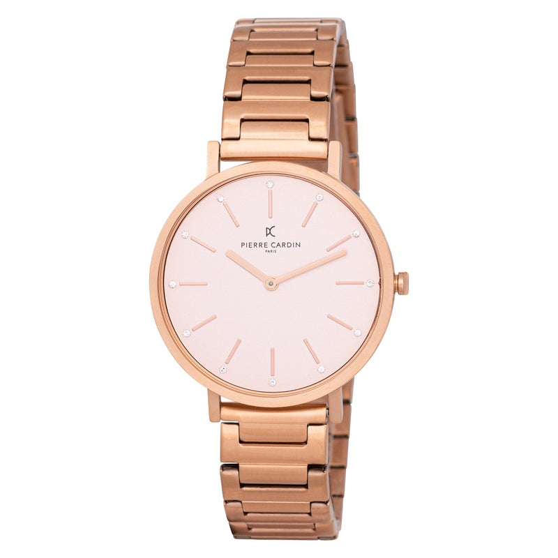 PIERRE CARDIN Women's Watch with Rose Gold Metal Case and Rose Gold Metal Band - Image 1