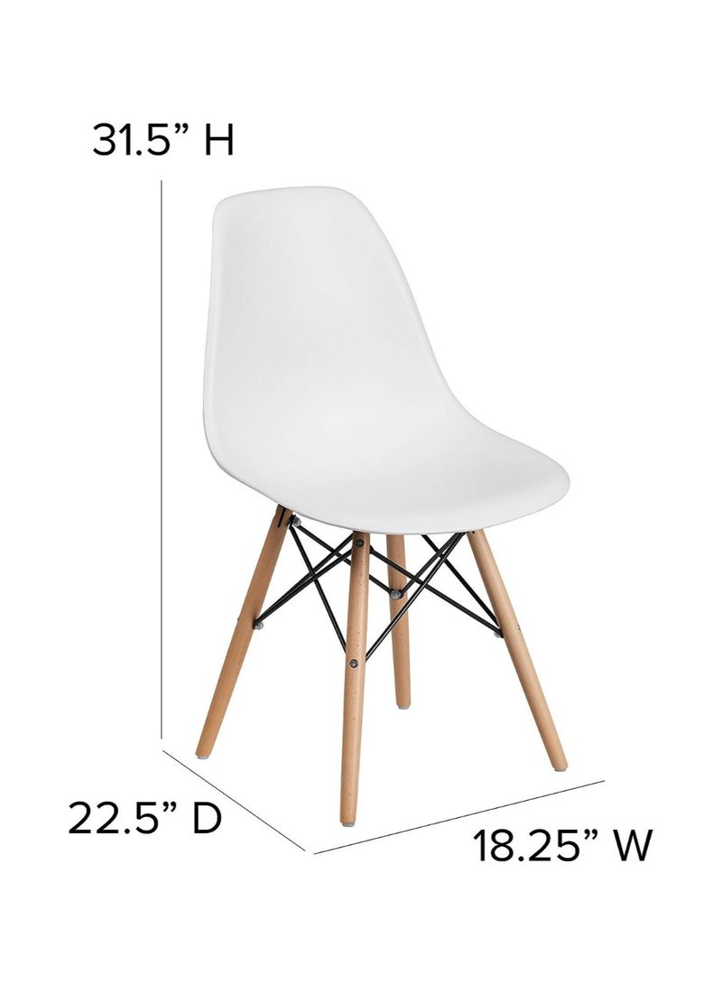 Mahmayi Ultimate Eames Style DSW Plastic Dining Chair - White (Pack of 3) - Image 4