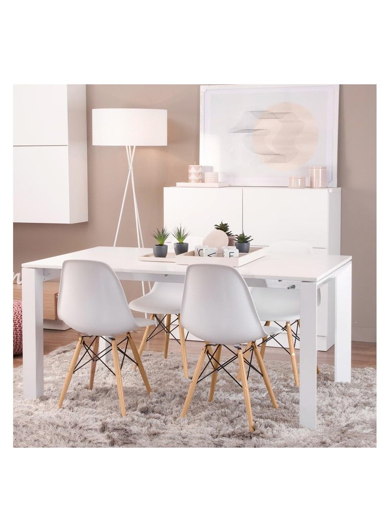 Mahmayi Ultimate Eames Style DSW Plastic Dining Chair - White (Pack of 3) - Image 5