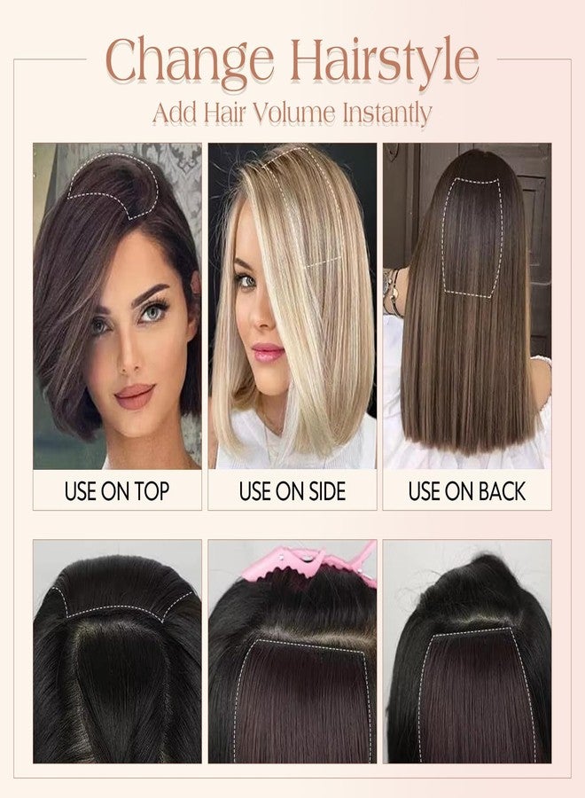 Dsoar Clip in Hair Bangs 2PCS Real Human Hair 12 inch Clip on Hairpieces Adding Extra Hair Volume Silky Straight Hair Extensions for for Women, 4# - Image 4