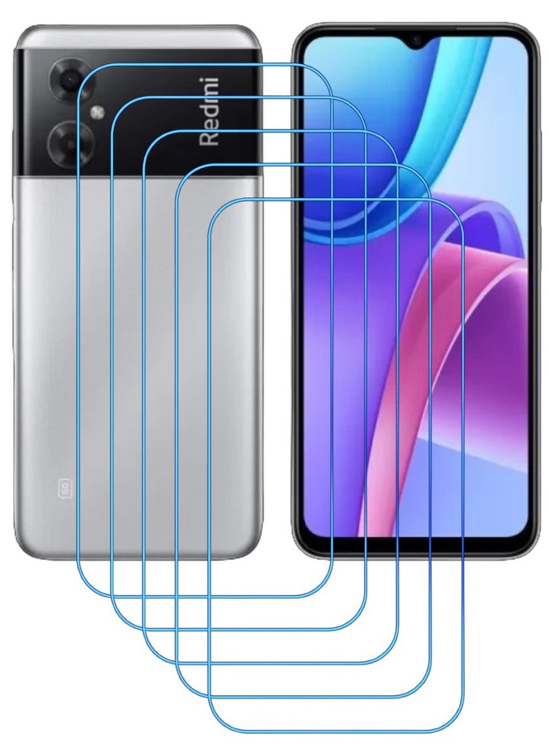 ACLIX 5 Pieces Antistatic ESD Dustproof Premium Quality High Definition Clear Tempered Glass Screen Protector Designed For Xiaomi Redmi Note 11R - Image 1