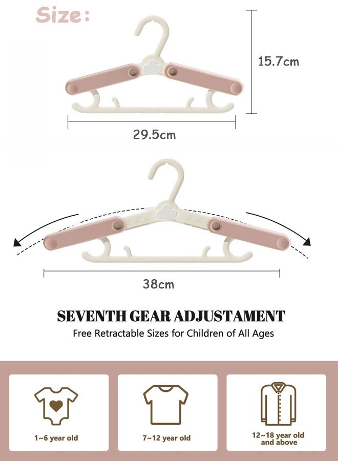 20 Pack Nursery Hangers,Adjustable Kid's Hangers,Non-Slip Hangers,Baby Clothes Hangers,Extendable & Stackable Kids Hangers for Newborn Baby Toddler Kids Child Clothes(Pink) - Image 2