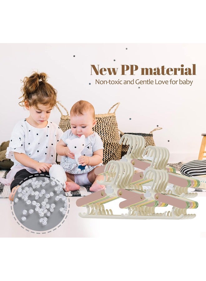 20 Pack Nursery Hangers,Adjustable Kid's Hangers,Non-Slip Hangers,Baby Clothes Hangers,Extendable & Stackable Kids Hangers for Newborn Baby Toddler Kids Child Clothes(Pink) - Image 4