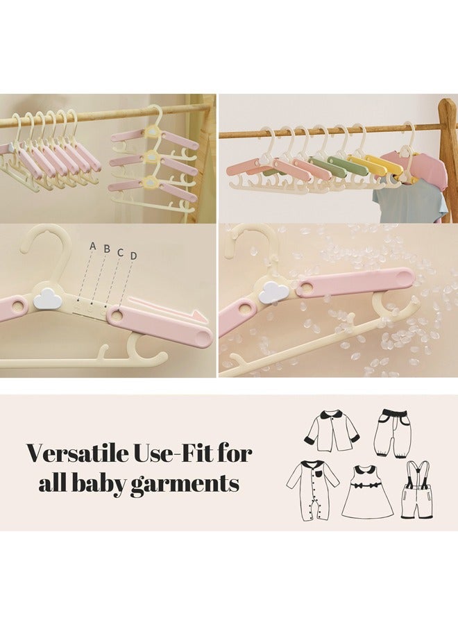 20 Pack Nursery Hangers,Adjustable Kid's Hangers,Non-Slip Hangers,Baby Clothes Hangers,Extendable & Stackable Kids Hangers for Newborn Baby Toddler Kids Child Clothes(Pink) - Image 5