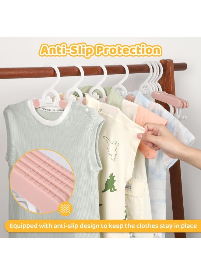 20 Pack Nursery Hangers,Adjustable Kid's Hangers,Non-Slip Hangers,Baby Clothes Hangers,Extendable & Stackable Kids Hangers for Newborn Baby Toddler Kids Child Clothes(Pink) - Image 3