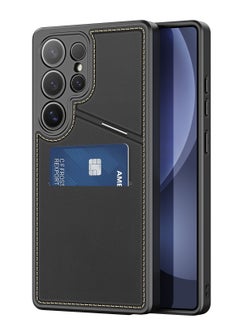 DUX DUCIS DUX DUCIS Rafi II Series Case for Samsung Galaxy S25 Ultra Case Wallet with Kickstand and Credit Card Holder Compatible with MagSafe Leather Heavy Duty Protective Case Cover (Black)  - Image 1