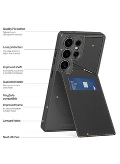 DUX DUCIS DUX DUCIS Rafi II Series Case for Samsung Galaxy S25 Ultra Case Wallet with Kickstand and Credit Card Holder Compatible with MagSafe Leather Heavy Duty Protective Case Cover (Black)  - Image 3