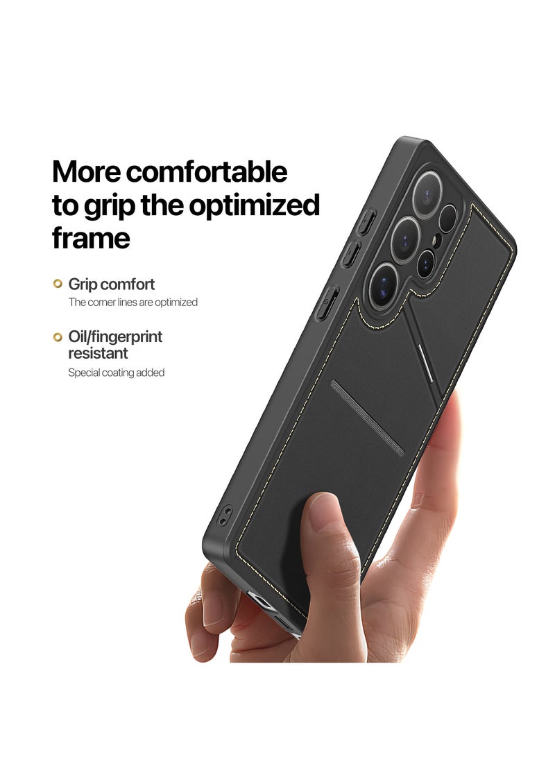 DUX DUCIS Rafi II Series Case for Samsung Galaxy S25 Ultra Case Wallet with Kickstand and Credit Card Holder Compatible with MagSafe Leather Heavy Duty Protective Case Cover (Black) - Image 5