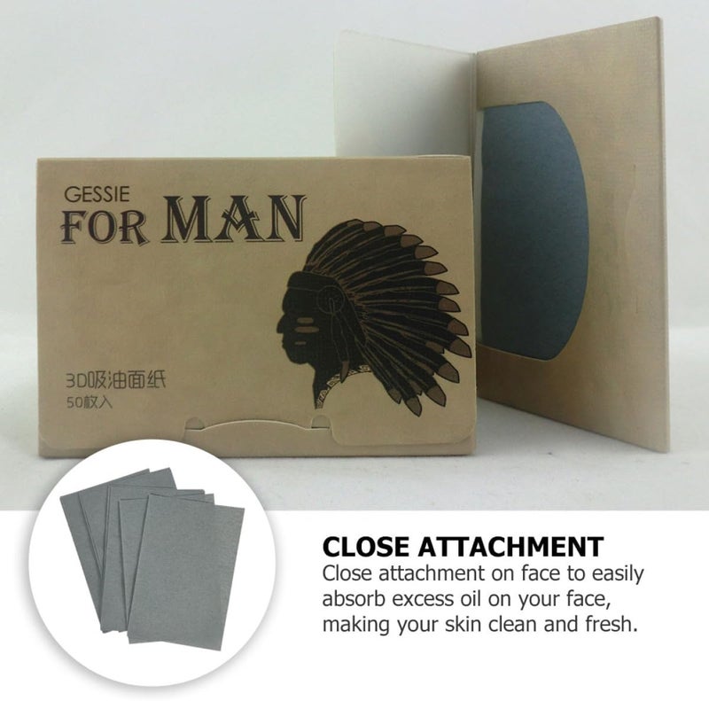 FAVOMOTO 3d Velvet Facial Oil Blotting Paper for Men, Blue Gray, 200 Sheets (4 Packs) Oil Absorbing Facial Tissues for Oily Skin Care and Oil Reduction - Image 3