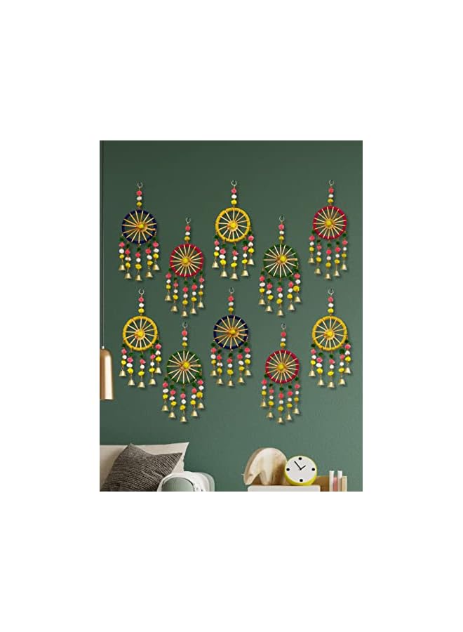 The Bros Handmade Colorful Wall/Door Hangings for Home Decoration (Pack of 10) Multicolor - Image 3