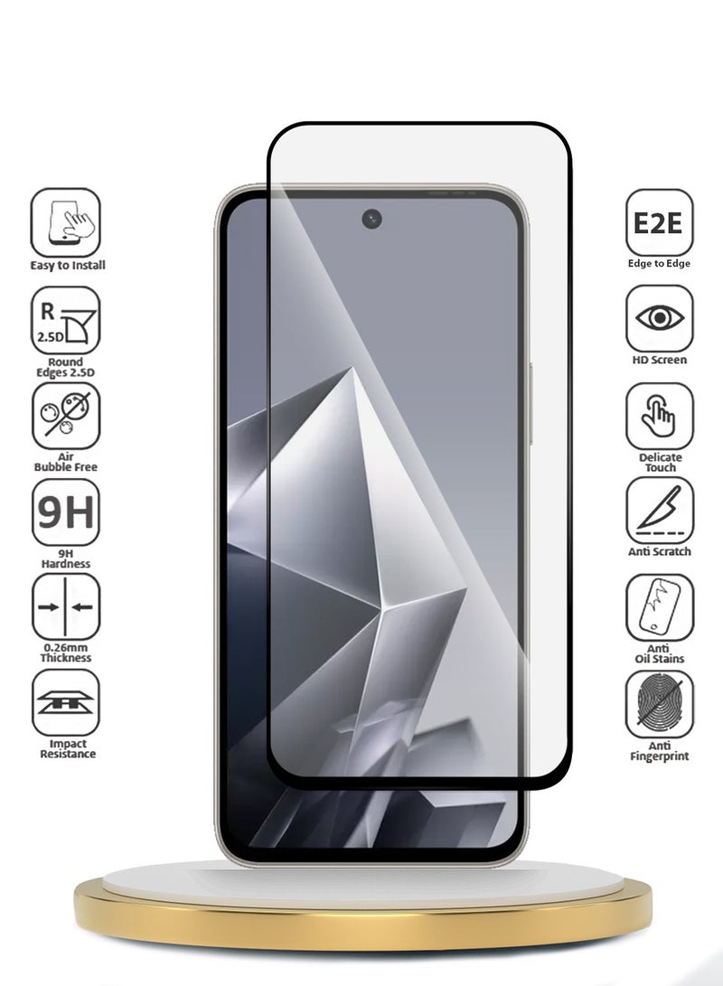 دبليو تيك حماية شاشة زجاجية مثقبة بالكامل من نوع إنفينكس نوت 50x 5G 2025 سلسلة Premium E2E، غطاء كامل زجاج واقي (MSGECN) - شفاف/أسود - Image 2