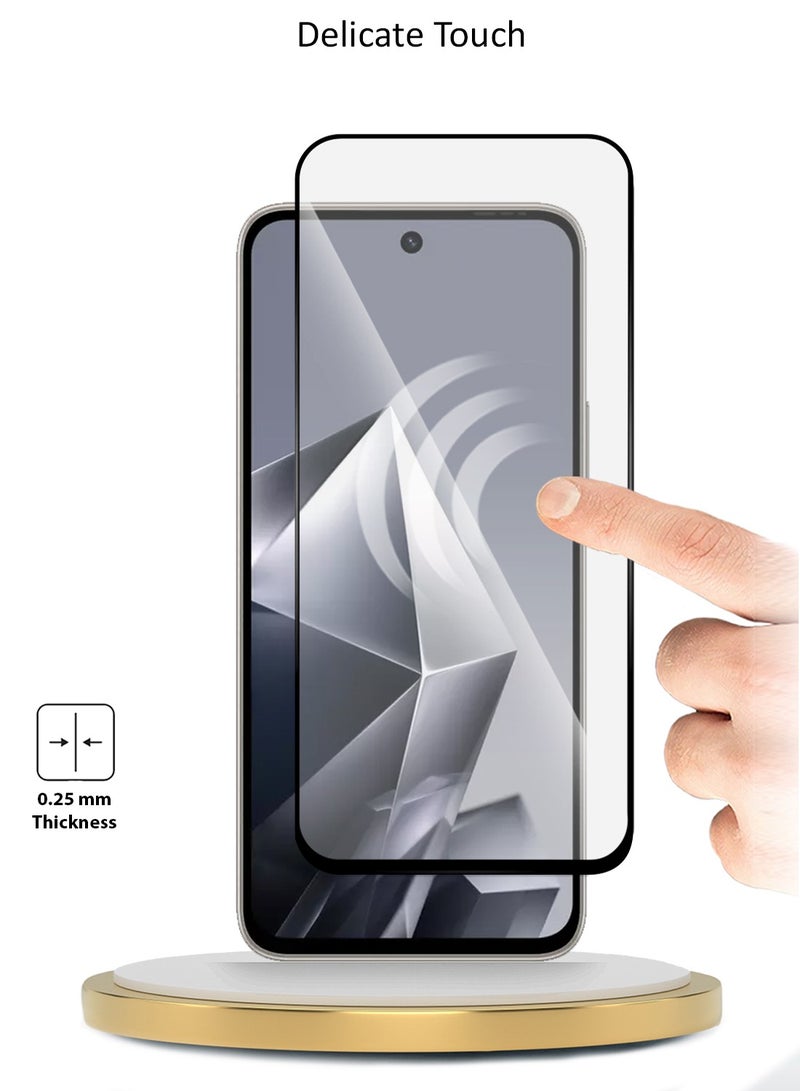 دبليو تيك حماية شاشة زجاجية مثقبة بالكامل من نوع إنفينكس نوت 50x 5G 2025 سلسلة Premium E2E، غطاء كامل زجاج واقي (MSGECN) - شفاف/أسود - Image 3