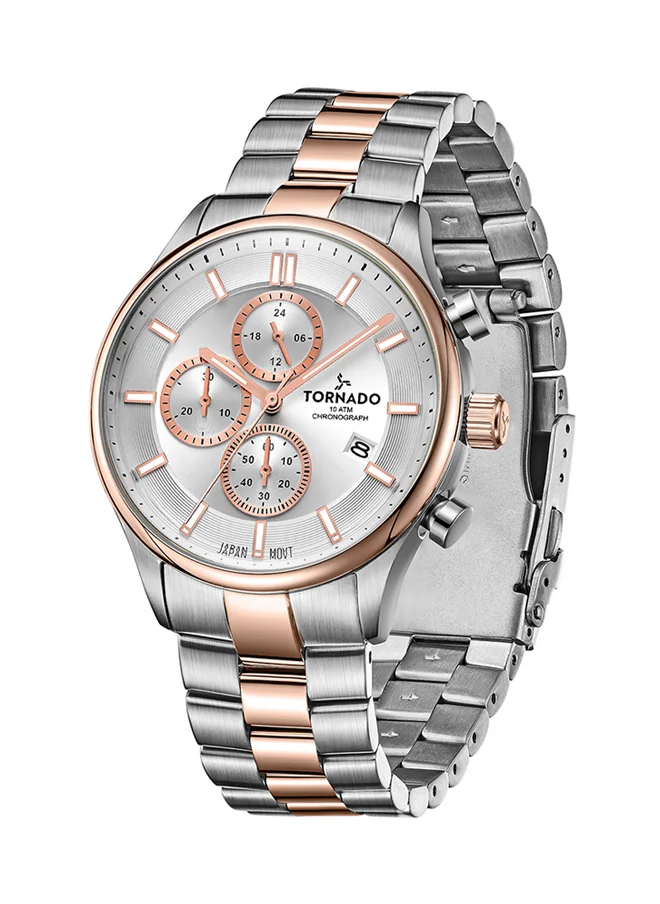 تورنيدو Men's Chronograph White Dial Watch - T6106B-KBKW