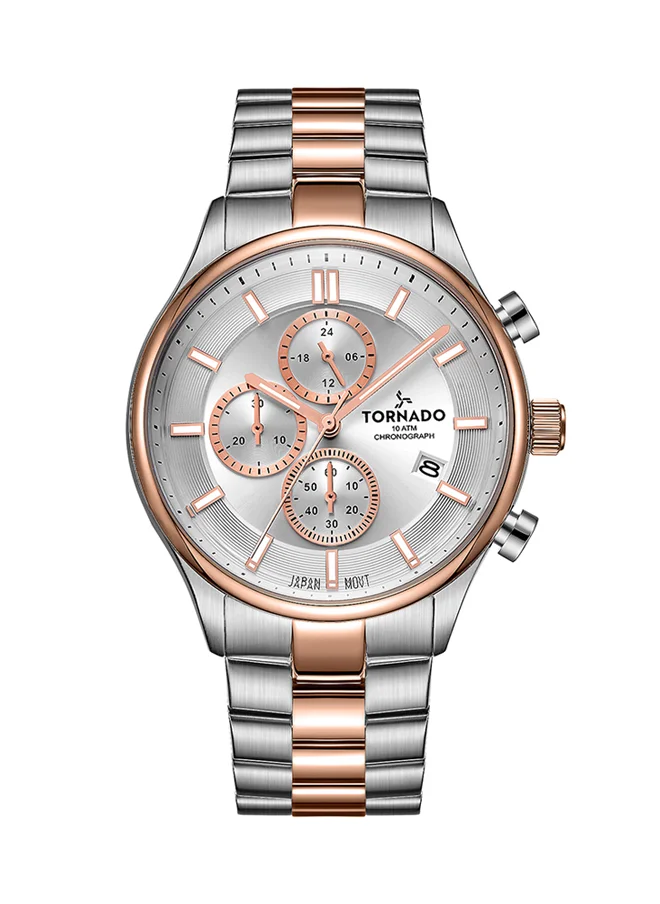 تورنيدو Men's Chronograph White Dial Watch - T6106B-KBKW