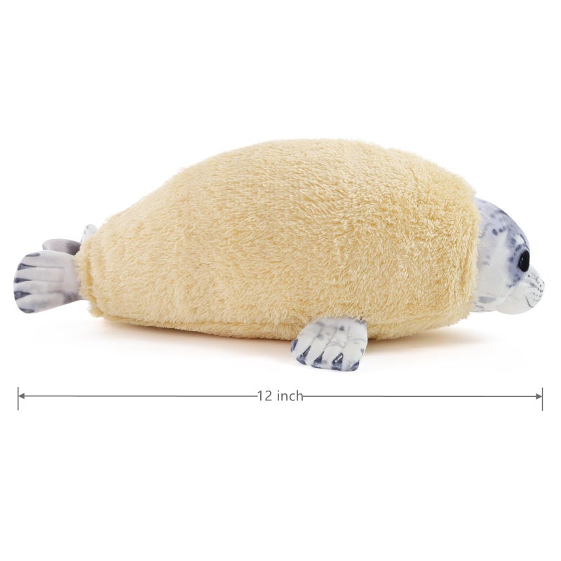 Furvana Chubby Blob Young Seal Pillow Soft Plushies, Cute Ocean Stuffed Animals Plush Toy, Room Decor,Throw Pillow Doll Big Plush Toys Gift for Girlfriend,Boys, Girls (Small(12 in)) - Image 4