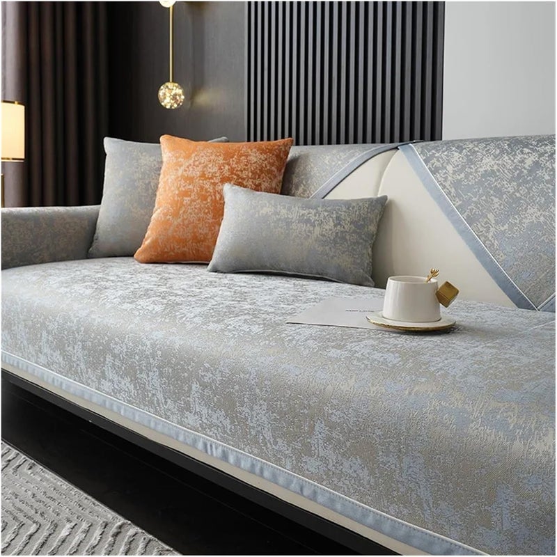 Vintage Sofa Cover Jacquard Chenille Sofa Cover – Non-Slip Cushion Protector for Living Room Sofas(Lake Blue,70x120cm 1pcs) - Image 1