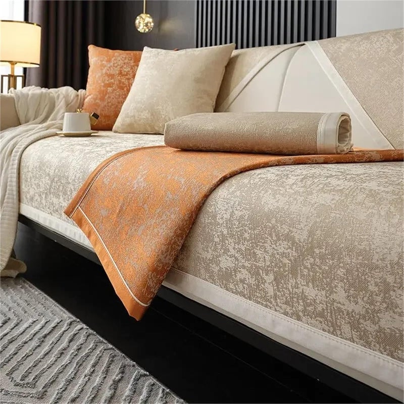 Vintage Sofa Cover Jacquard Chenille Sofa Cover – Non-Slip Cushion Protector for Living Room Sofas(Lake Blue,70x120cm 1pcs) - Image 2