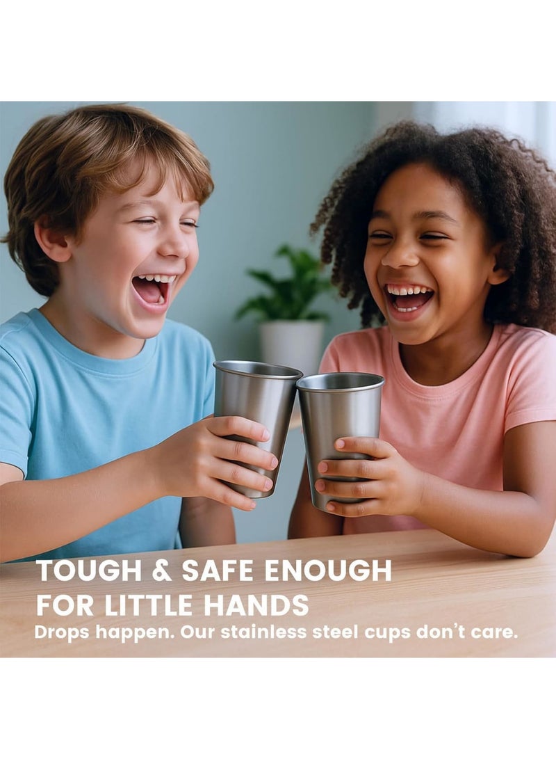 SYOSI Stainless Steel Cups, Stackable Metal Drinking Glasses Unbreakable Shatterproof Tumblers BPA Free, 8 oz Mini Reusable Cups for Home Restaurant Party Camping Outdoor Travel, 4 PK - Image 3