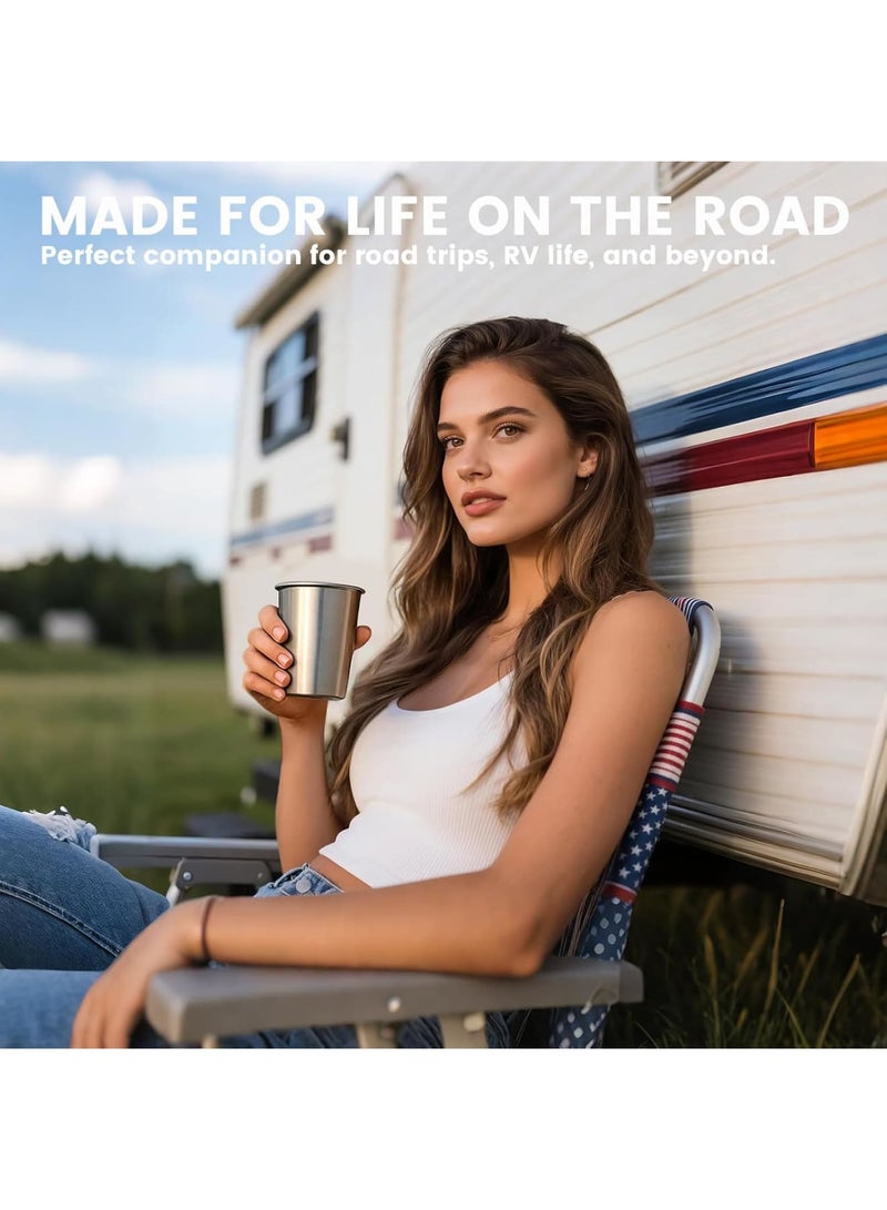 SYOSI Stainless Steel Cups, Stackable Metal Drinking Glasses Unbreakable Shatterproof Tumblers BPA Free, 8 oz Mini Reusable Cups for Home Restaurant Party Camping Outdoor Travel, 4 PK - Image 5