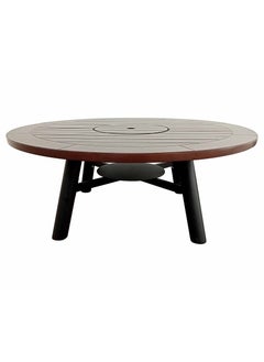 NABCO Light Round Wood-Burning Fire Pit Table for Patio – 135x135x52 cm, Compact Outdoor Dining Table with Fire Pit Center, Robust and Stylish for Backyard or Garden, Dark Mahogany/Black  - Image 4
