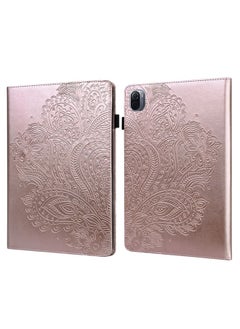 Case Cover For Xiaomi Pad 5 Pro / Pad 5 Peacock Embossed Pattern TPU + PU Horizontal Flip Leather Case with Holder & Card Slots & Wallet & Sleep / Wake-up Function Rose Gold