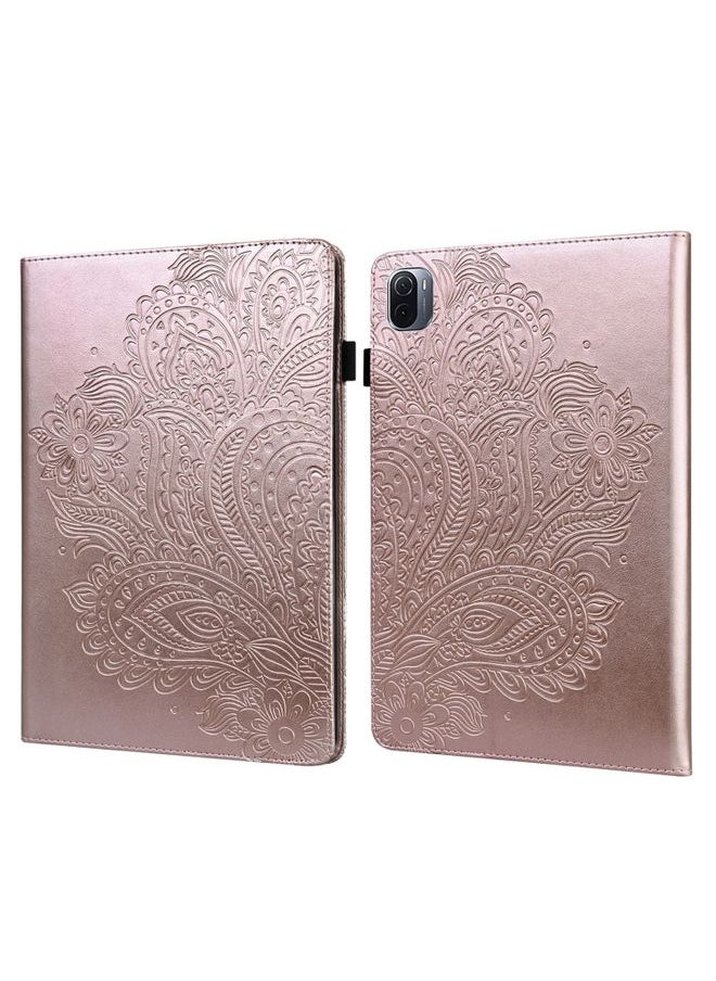 HuHa - Case Cover For Xiaomi Pad 5 Pro / Pad 5 Peacock Embossed Pattern TPU + PU Horizontal Flip Leather Case with Holder & Card Slots & Wallet & Sleep / Wake-up Function Rose Gold - Image 1
