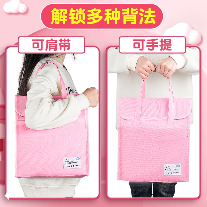 Primary School Students Remedial Bag Art Bag Tote Bag Children Carrying Book Bag Learning Storage Bag Primary Senior High School Remedial Handbag - Image 4
