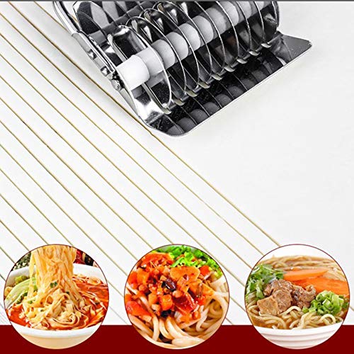 KIMAIRY Noodle Cutter, Non-slip comfort handle High Grade Stainless Steel Pasta Spaghetti Maker Noodle Lattice Roller Dough Cutter Mincer Kitchen Cooking Tool (8.7x2.76inch) - Image 5