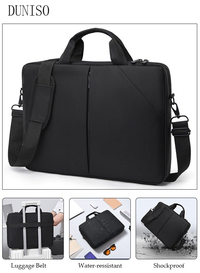 DUNISO 15 Inch Laptop Bag with Multi Compartment Lightweight Laptop Hand Bag Crossbody Bag Travel Business Briefcase Water-Resistant Dust-proof Shoulder Messenger Bag for Men and Women Work Office - Image 1