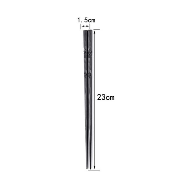 RIANZ Reusable Fiber Glass Alloy Chopsticks Japanese Style Lightweight NonSlip Chop Sticks Black 2 Pairs - Image 3