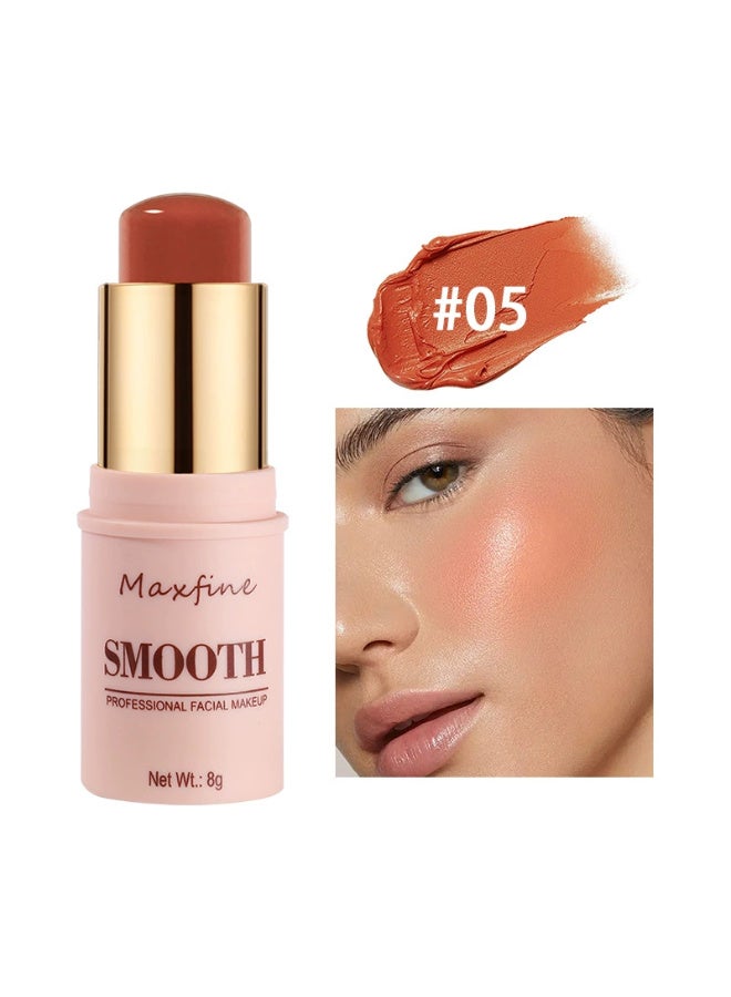 Maxfine Smooth Professional  Facial Makeup,Cheeks & Lips and Eyes, 3 in 1 Creamy blush,Moisturizing and Delicate Long Lasting Makeup Retention(#05) - Image 1