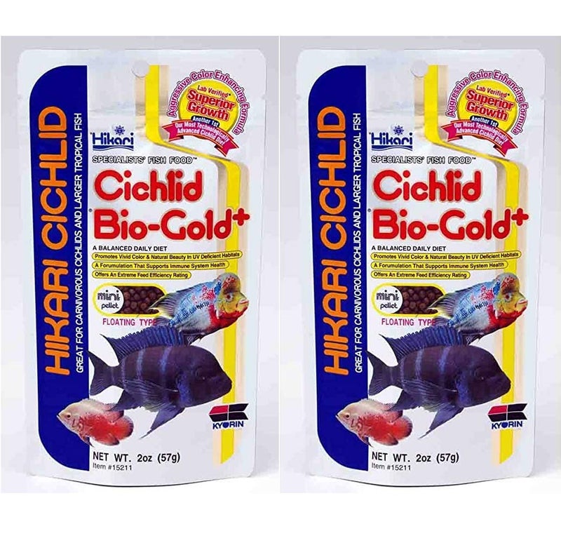 Hikari 2-Ounce Cichlid Bio-Gold and Floating Pellets for Pets, Mini - Image 1