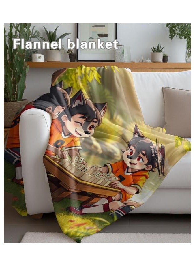 عام بطانية رقيقة من الفانيلا الكرتونية للأطفال أو الطلاب (دافئة ومريحة ومناسبة للنوم والألعاب) 100 سم * 150 سم - 454 - Image 5